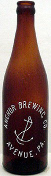 ANCHOR BREWING COMPANY EMBOSSED BEER BOTTLE