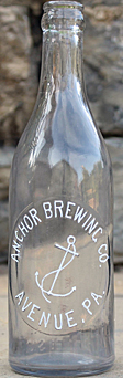 ANCHOR BREWING COMPANY EMBOSSED BEER BOTTLE