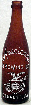 AMERICAN BREWING COMPANY EMBOSSED BEER BOTTLE