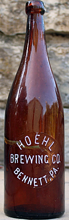 HOEHL BREWING COMPANY EMBOSSED BEER BOTTLE