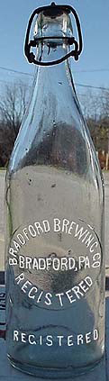 BRADFORD BREWING COMPANY EMBOSSED BEER BOTTLE