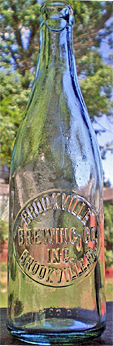 BROOKVILLE BREWING COMPANY INCORPORATED EMBOSSED BEER BOTTLE