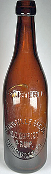 BROOKVILLE BREWING COMPANY EMBOSSED BEER BOTTLE