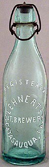 LEHNERTS CATASAQUA BREWERY EMBOSSED BEER BOTTLE