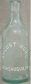 AUGUST HOHL WEISS BEER EMBOSSED BEER BOTTLE