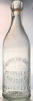 CHESTER BREWING COMPANY EMBOSSED BEER BOTTLE