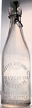 CHESTER BREWING COMPANY EMBOSSED BEER BOTTLE