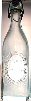 FRANZ X. HASER CHESTER BREWERY EMBOSSED BEER BOTTLE