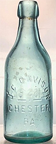 J. C. DAVISON WEISS BEER EMBOSSED BEER BOTTLE