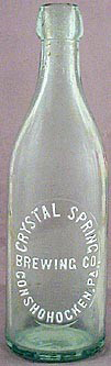 CRYSTAL SPRINGS BREWING COMPANY EMBOSSED BEER BOTTLE