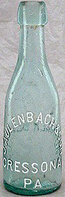 J. AULENBACH & SON LAGER BEER EMBOSSED BEER BOTTLE