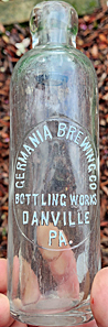 GERMANIA BREWING COMPANY BOTTLING WORKS EMBOSSED BEER BOTTLE