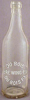 DU BOIS BREWING COMPANY EMBOSSED BEER BOTTLE