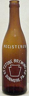 KEYSTONE BREWING COMPANY EMBOSSED BEER BOTTLE