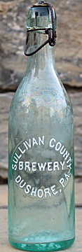 SULLIVAN COUNTY BREWERY EMBOSSED BEER BOTTLE