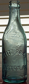 SEITZ BREWING COMPANY EMBOSSED BEER BOTTLE