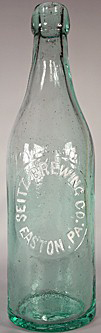 SEITZ BREWING COMPANY EMBOSSED BEER BOTTLE