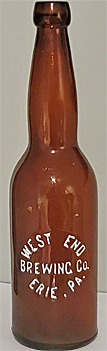 WEST END BREWERY EMBOSSED BEER BOTTLE