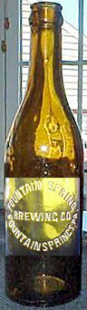 FOUNTAIN SPRING BREWING COMPANY EMBOSSED BEER BOTTLE