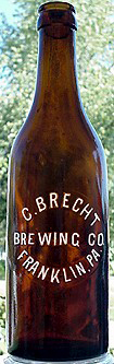 C. BRECHT BREWING COMPANY EMBOSSED BEER BOTTLE