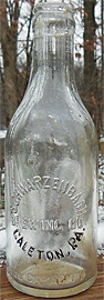 SCHWARZENBACH BREWING COMPANY EMBOSSED BEER BOTTLE
