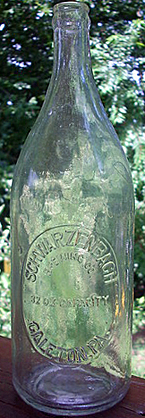 SCHWARZENBACH BREWING COMPANY EMBOSSED BEER BOTTLE