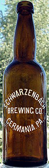 SCHWARZENBACH BREWING COMPANY EMBOSSED BEER BOTTLE