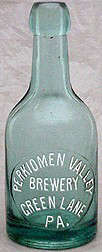 PERKIOMEN VALLEY BREWERY EMBOSSED BEER BOTTLE