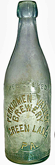 PERKIOMEN VALLEY BREWERY EMBOSSED BEER BOTTLE