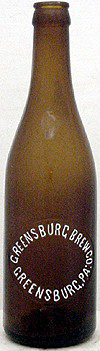 GREENSBURG BREWING COMPANY EMBOSSED BEER BOTTLE