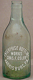 ENTERPRISE BOTTLING WORKS WEISS BIER EMBOSSED BEER BOTTLE