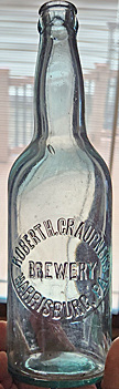 ROBERT H. GRAUPNER BREWERY EMBOSSED BEER BOTTLE