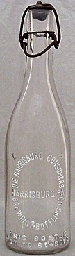 THE HARRISBURG CONSUMERS BREWING & BOTTLING COMPANY EMBOSSED BEER BOTTLE