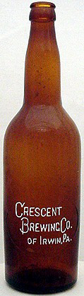 CRESCENT BREWING COMPANY EMBOSSED BEER BOTTLE