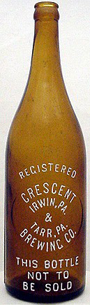 CRESCENT BREWING COMPANY EMBOSSED BEER BOTTLE