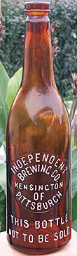 INDEPENDENT BREWING COMPANY EMBOSSED BEER BOTTLE