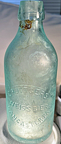 C. RUTTGERS WEISS BIER EMBOSSED BEER BOTTLE