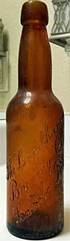 THE LOYALHANNA BREWING COMPANY EMBOSSED BEER BOTTLE