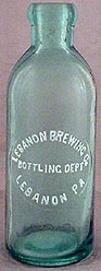 LEBANON BREWING COMPANY BOTTLING DEPARTMENT EMBOSSED BEER BOTTLE