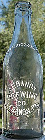 LEBANON BREWING COMPANY EMBOSSED BEER BOTTLE