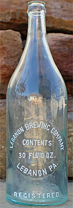 LEBANON BREWING COMPANY EMBOSSED BEER BOTTLE