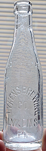 LYKENS BREWING COMPANY EMBOSSED BEER BOTTLE