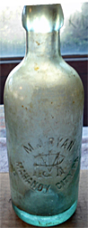 M. J. RYAN WEISS BIER EMBOSSED BEER BOTTLE