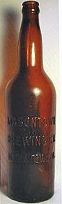 MASONTOWN BREWING COMPANY EMBOSSED BEER BOTTLE