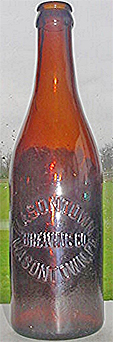 MASONTOWN BREWING COMPANY EMBOSSED BEER BOTTLE