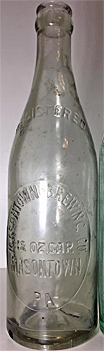 MASONTOWN BREWING COMPANY EMBOSSED BEER BOTTLE