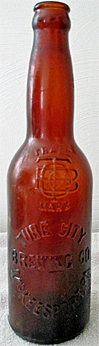 TUBE CITY BREWING COMPANY EMBOSSED BEER BOTTLE