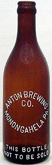 ANTON BREWING COMPANY EMBOSSED BEER BOTTLE