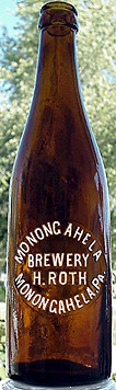 MONONGAHELA BREWERY EMBOSSED BEER BOTTLE