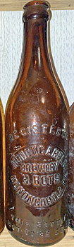 MONONGAHELA BREWERY EMBOSSED BEER BOTTLE